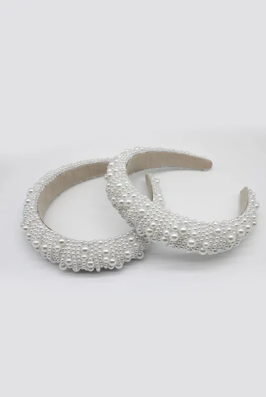 Pearl Headband With Assorted Sized Pearls Detailing by SVNX sold by Goddiva