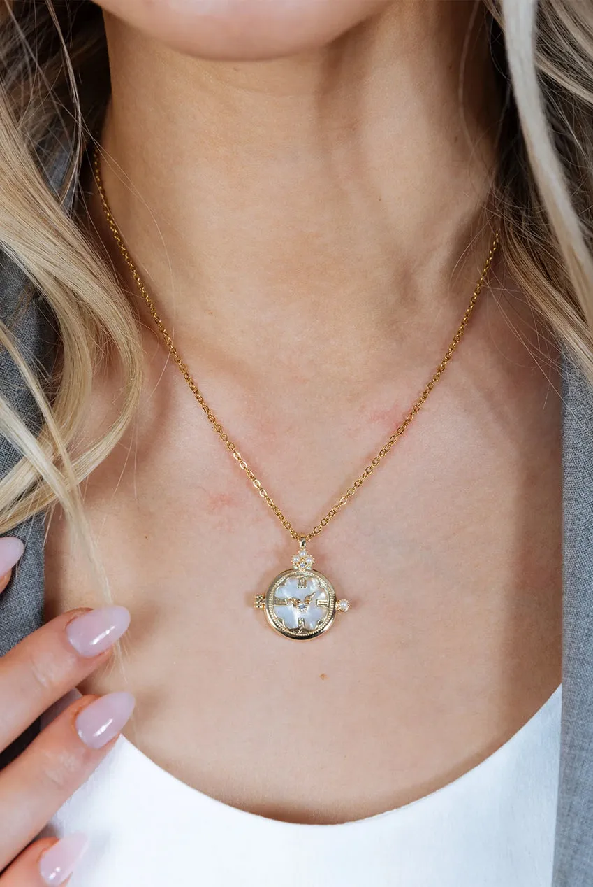 Ivory Stone Clock Pendant Necklace by SVNX sold by Goddiva product image thumbnail 2