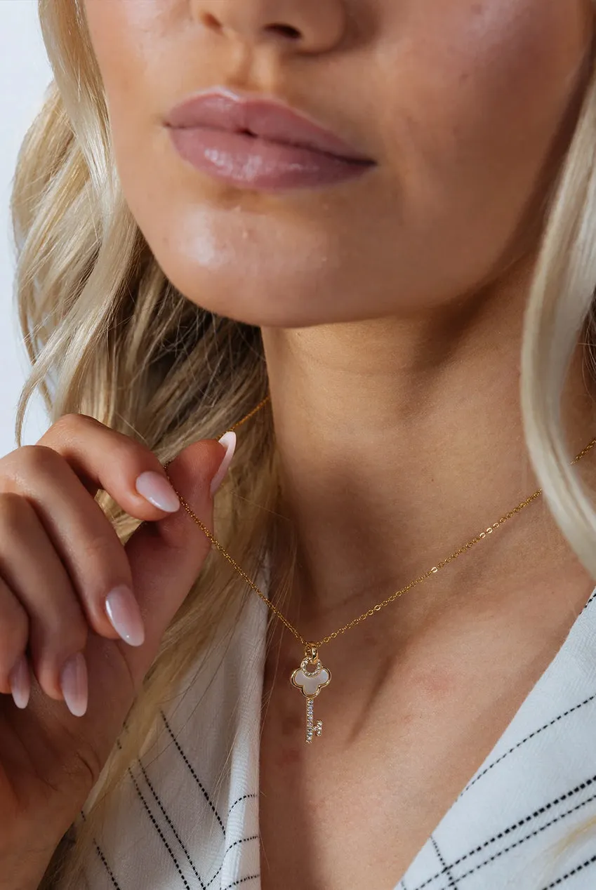 Key Diamante Pendant Necklace by SVNX sold by Goddiva