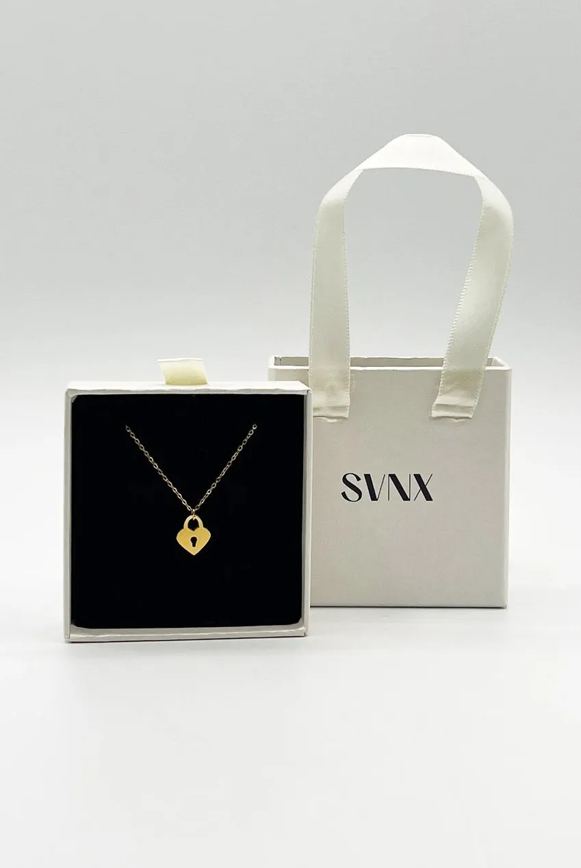 Heart Keyhole Pendant Necklace In Gold by SVNX sold by Goddiva product image thumbnail 4