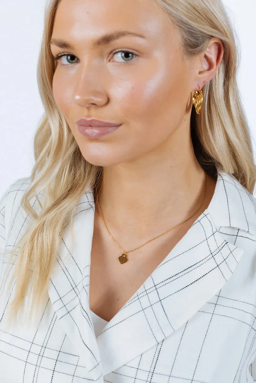 Heart Keyhole Pendant Necklace In Gold by SVNX sold by Goddiva