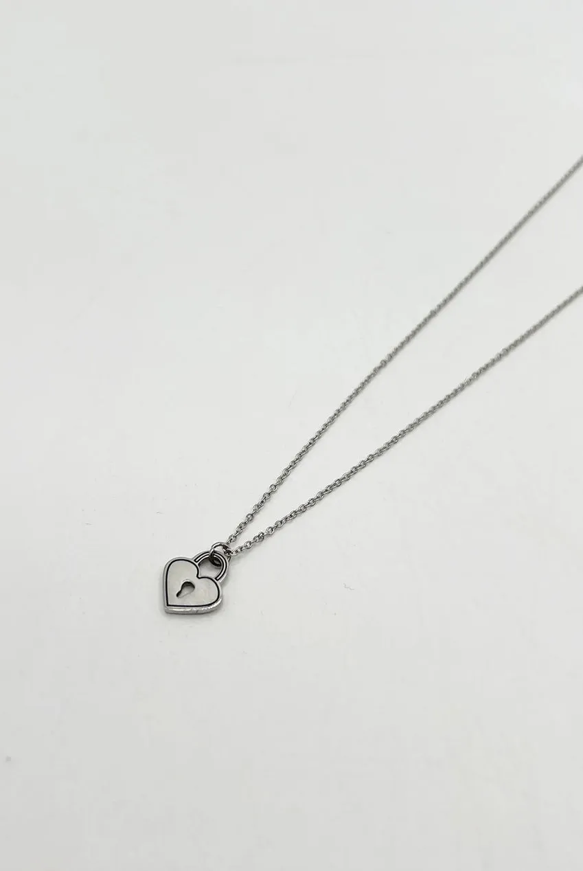 Heart Keyhole Necklace In Silver by SVNX sold by Goddiva product image thumbnail 4