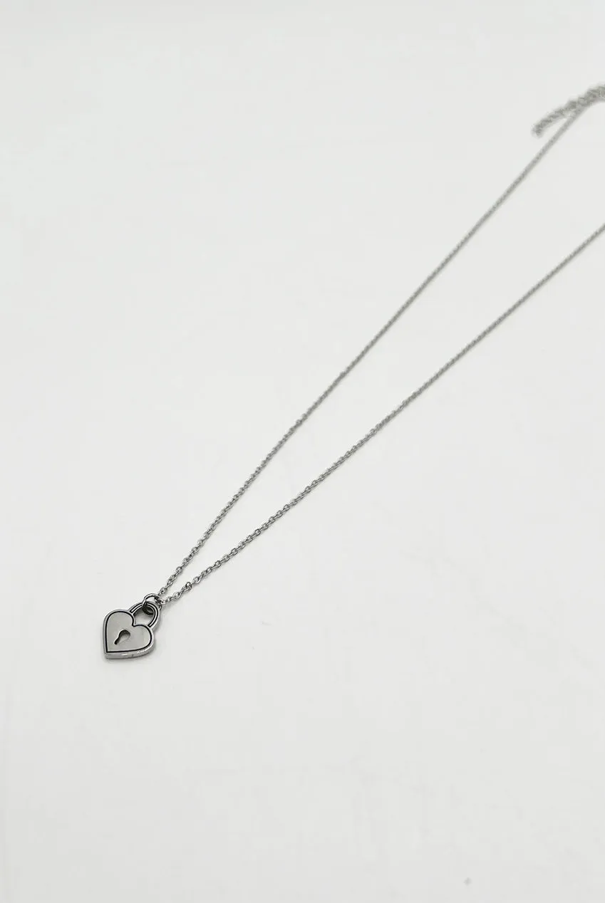 Heart Keyhole Necklace In Silver by SVNX sold by Goddiva product image thumbnail 5