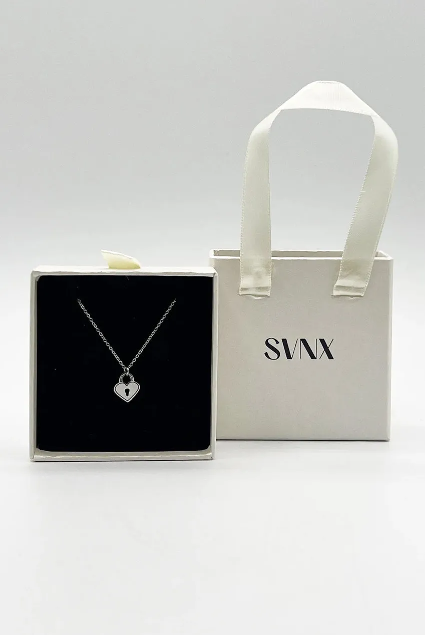 Heart Keyhole Necklace In Silver by SVNX sold by Goddiva product image thumbnail 3