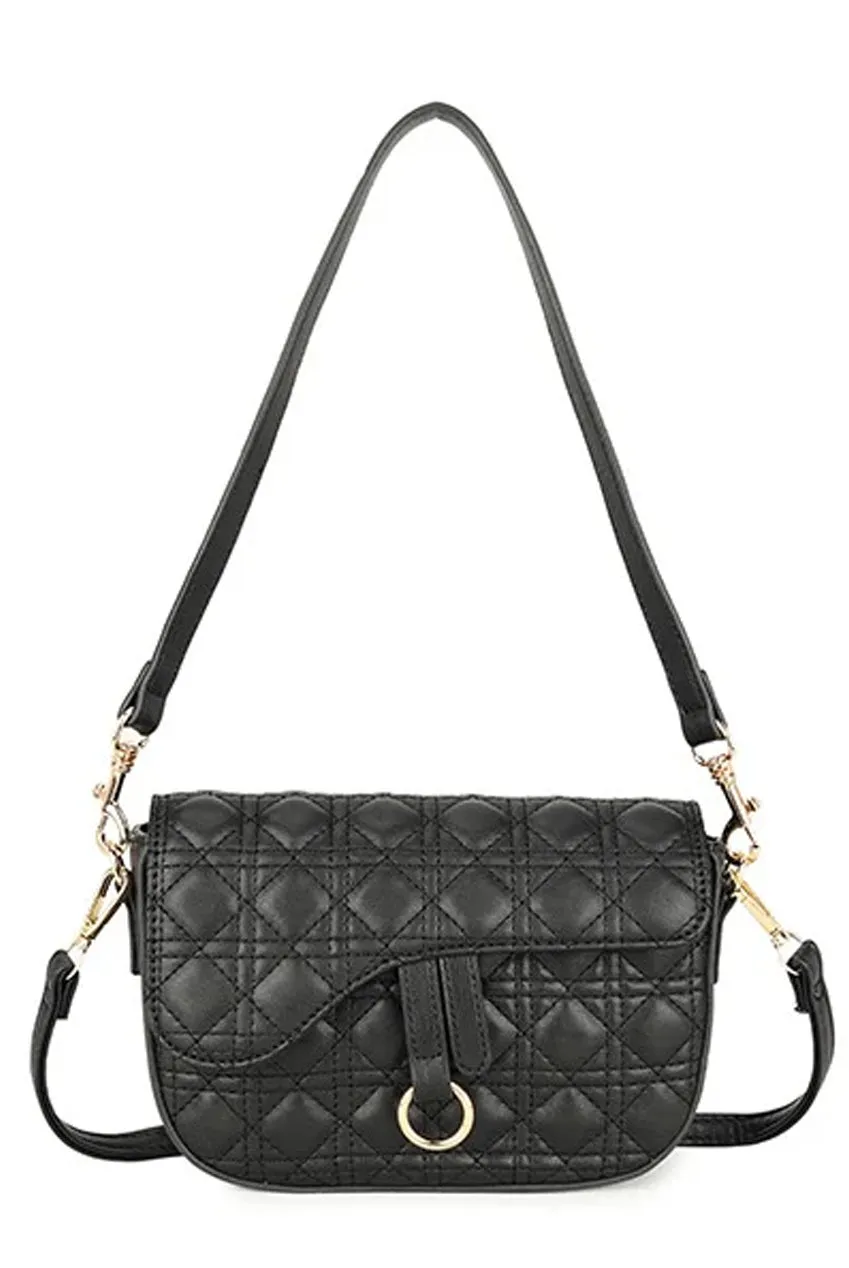 Quilted Crossbody Bag In Black by SVNX sold by Goddiva product image thumbnail 4