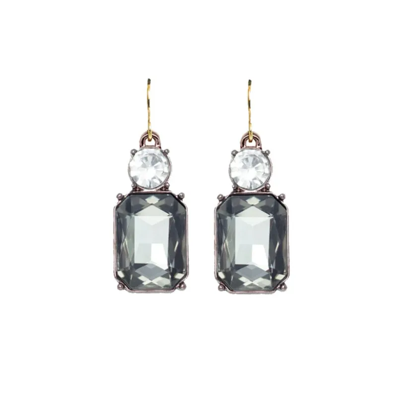Twin Gem Earring In Slate & Clear by Last True Angel sold by Goddiva