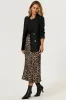 Leopard Print Satin Midi Skirt In Brown by FS Collection sold by Goddiva