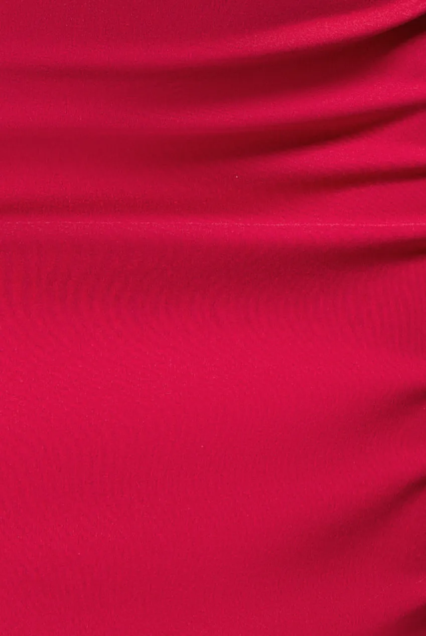 Halter Neck Puff Hem Mermaid Midaxi Dress - Red by Goddiva sold by Goddiva product image thumbnail 4