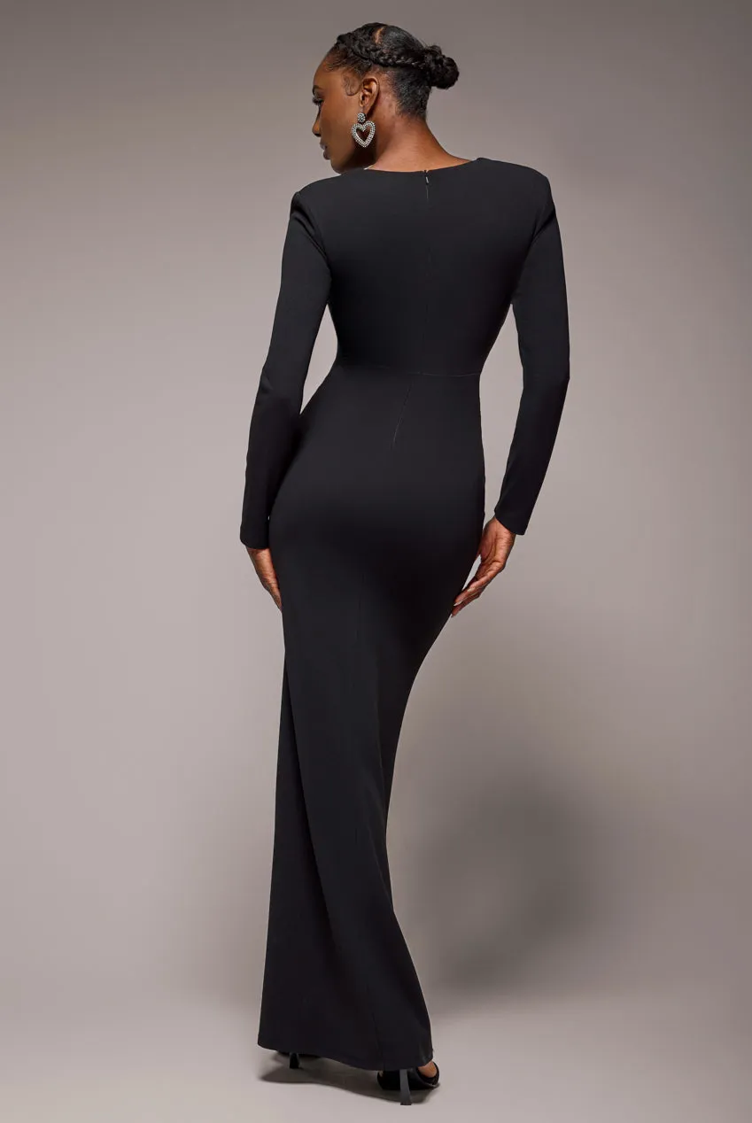 Diamante Embellished Neck Bodycon Maxi Dress - Black by Goddiva sold by Goddiva product image thumbnail 2