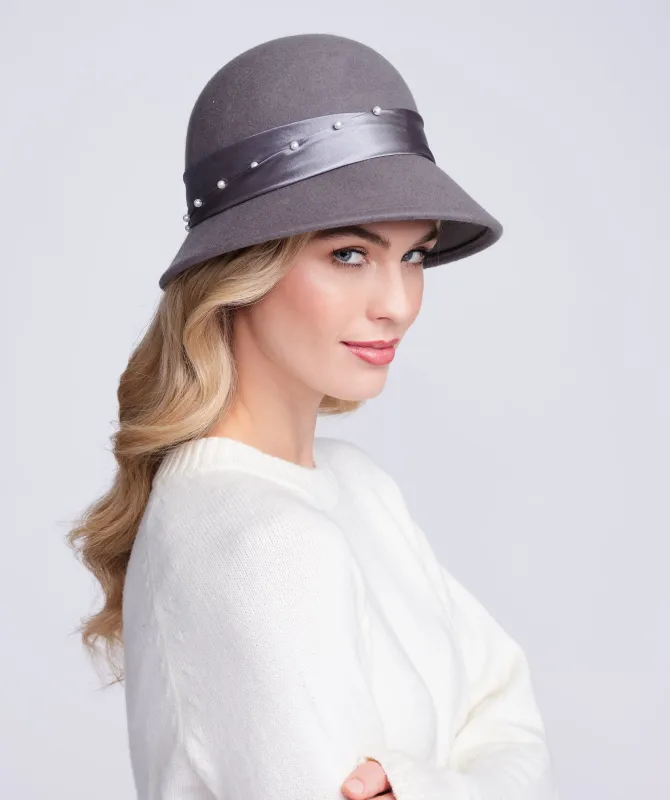 Estelle Hat - Grey by Pia Rossini sold by Goddiva