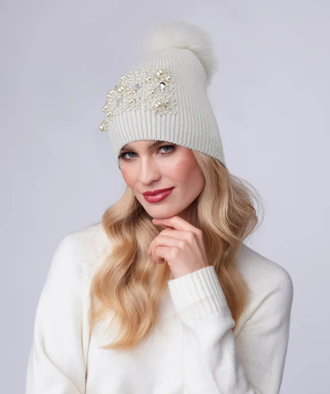 Krystal Hat - Ivory by Pia Rossini sold by Goddiva