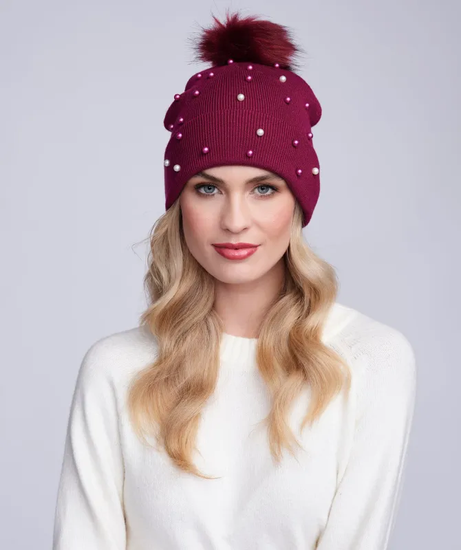 Lovato Hat - Burgundy by Pia Rossini sold by Goddiva