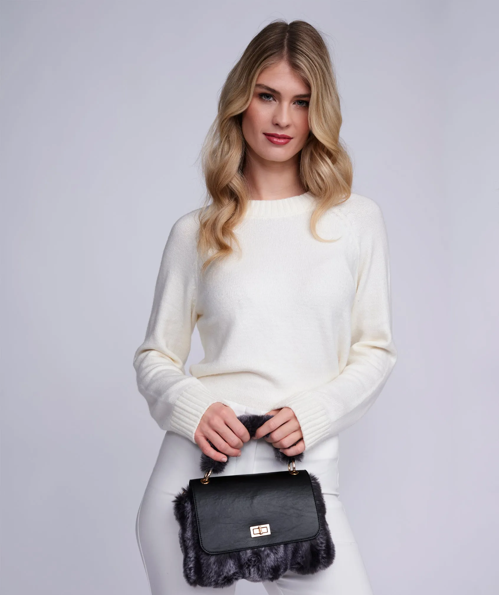 Keeva Bag - BlackGrey by Pia Rossini sold by Goddiva