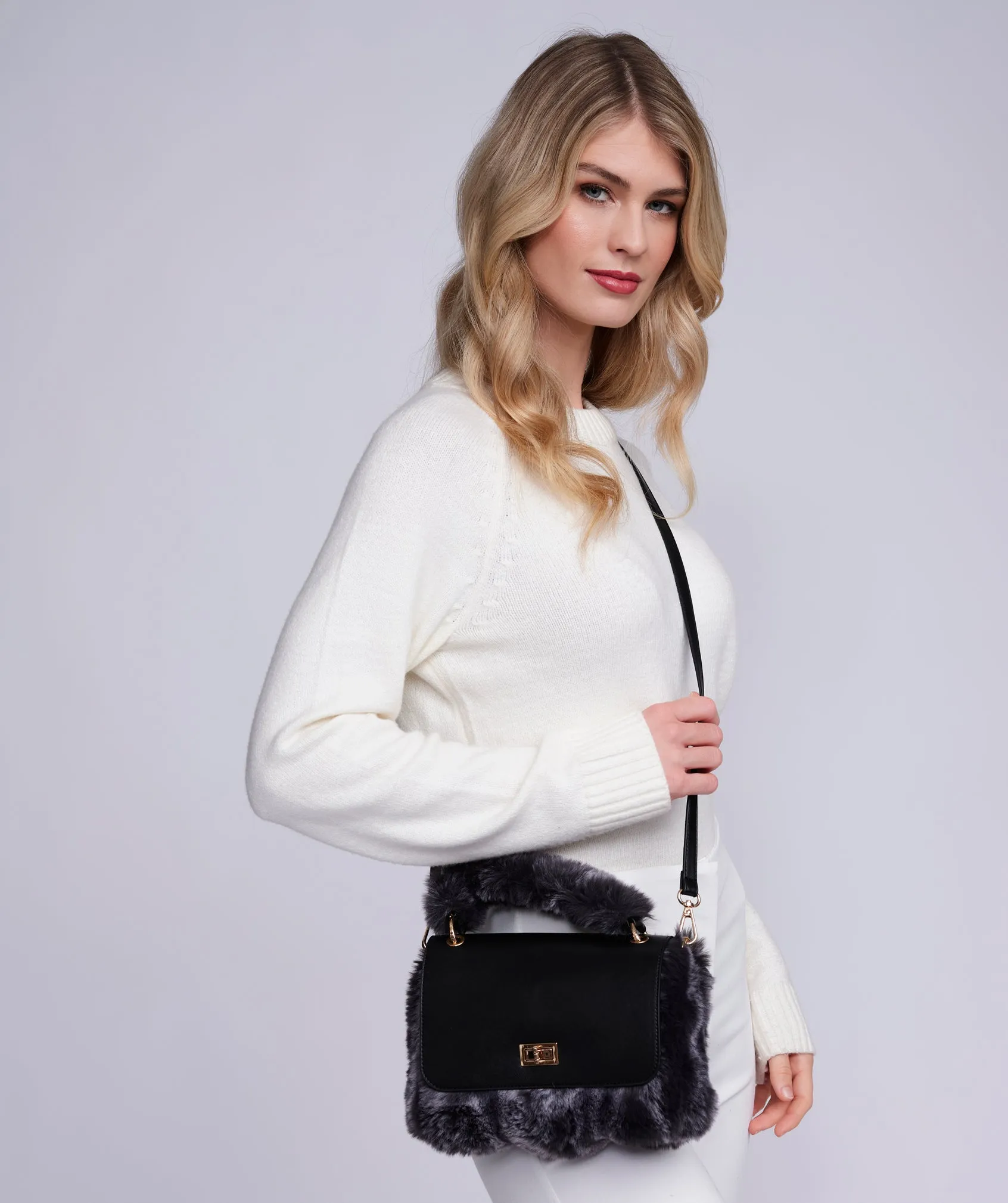 Keeva Bag - BlackGrey by Pia Rossini sold by Goddiva product image thumbnail 2