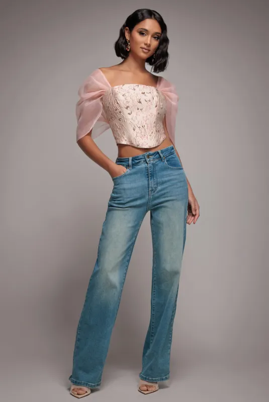 Straight Leg Denim Jeans - Blue by Goddiva denim sold by Goddiva