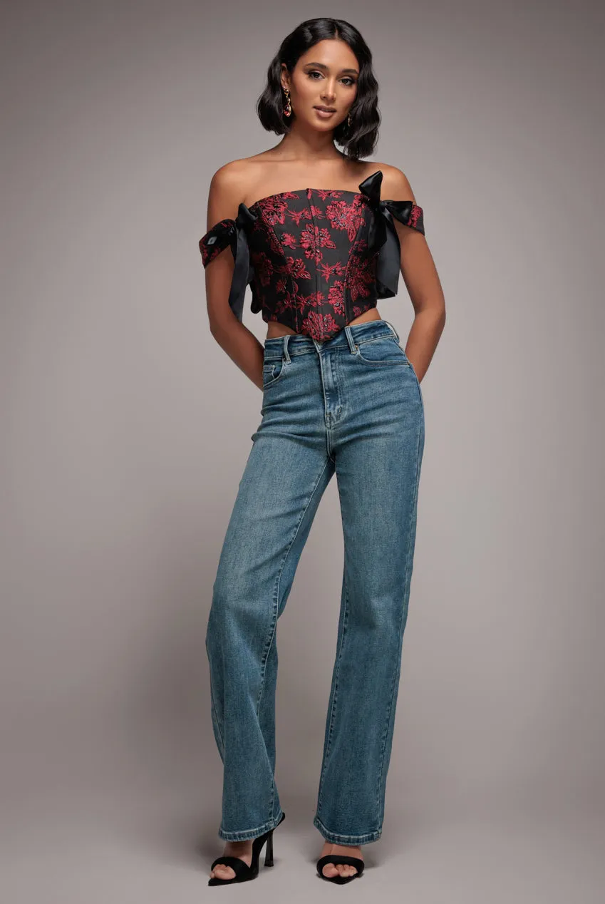 Mid Wash Straight Leg Denim Jeans - Blue by Goddiva denim sold by Goddiva