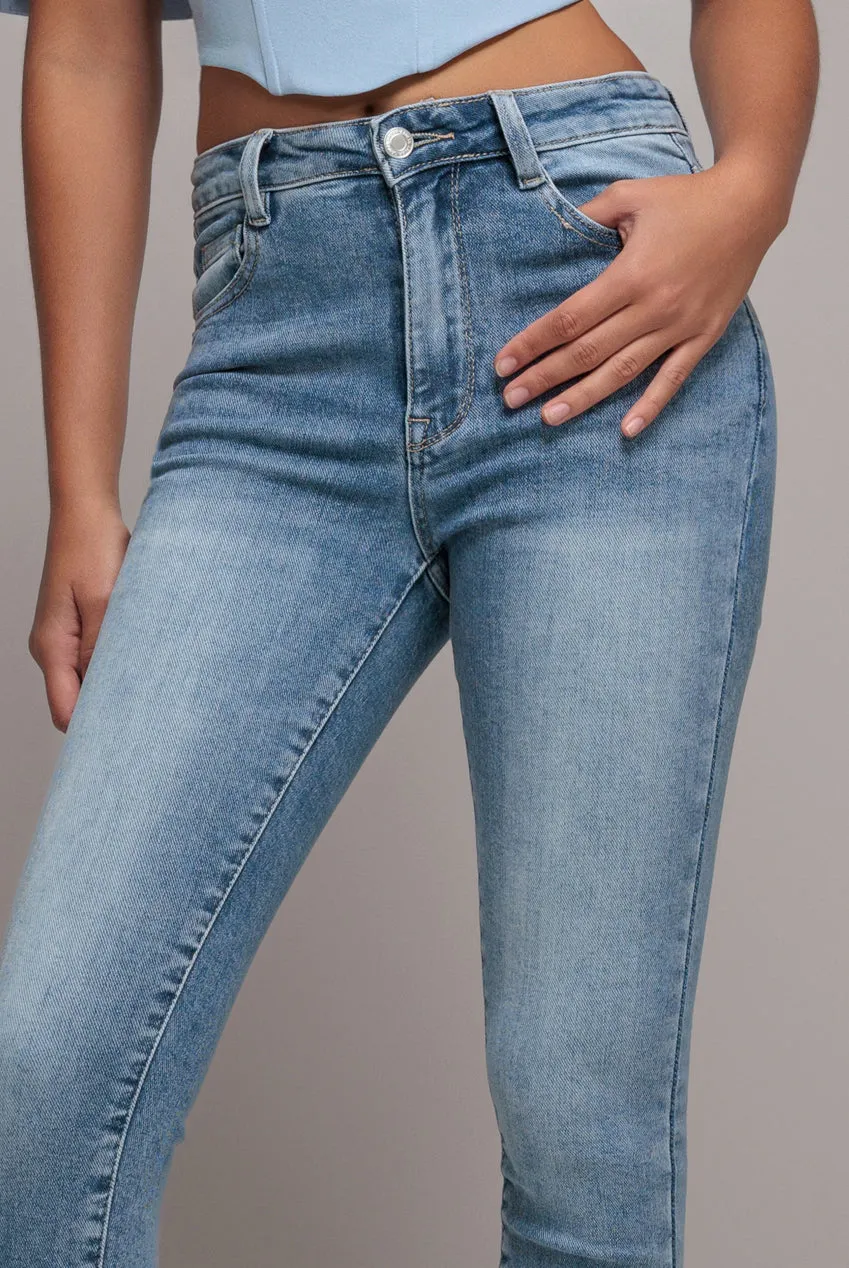 Skinny Fit Stretch Denim Jeans - Blue by Goddiva denim sold by Goddiva product image thumbnail 5