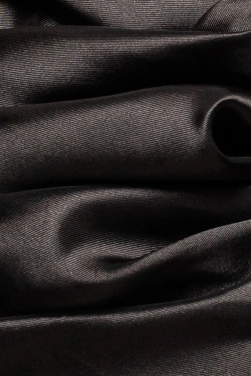 One Shoulder Puffed Satin Sleeve Asymmetric Scuba Top - Black by Goddiva sold by Goddiva product image thumbnail 4