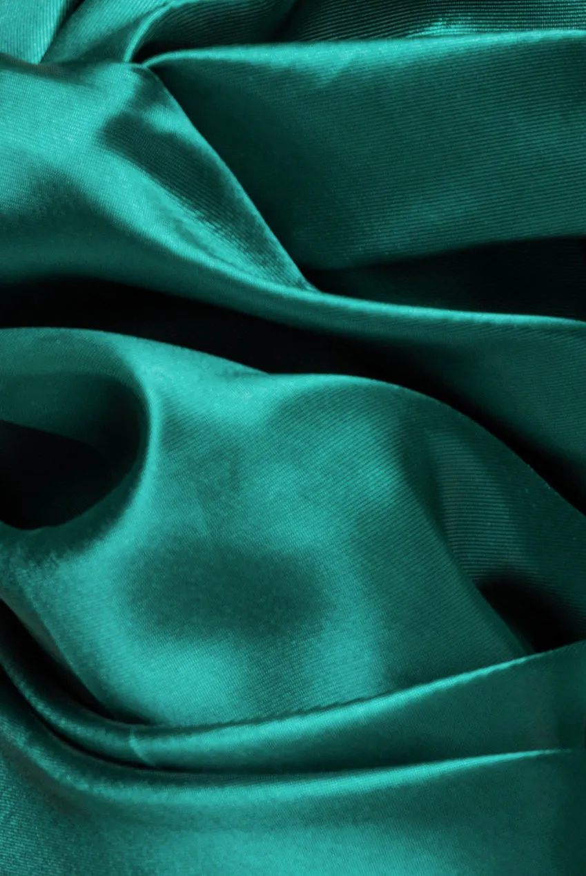 One Shoulder Puffed Satin Sleeve Asymmetric Scuba Top - Emerald Green by Goddiva sold by Goddiva product image thumbnail 5