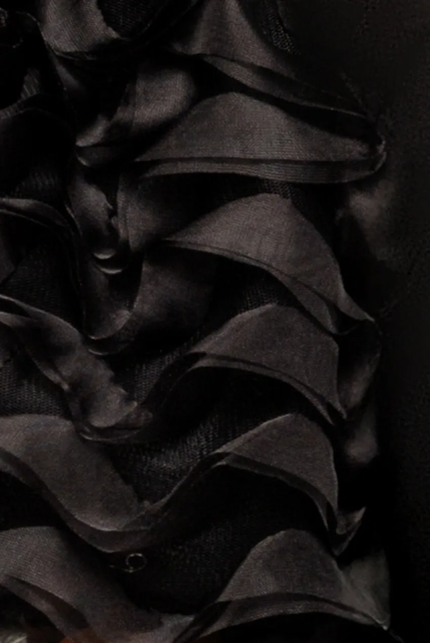 3D Textured Sleeve Scuba Corset Top - Black by Goddiva sold by Goddiva product image thumbnail 5