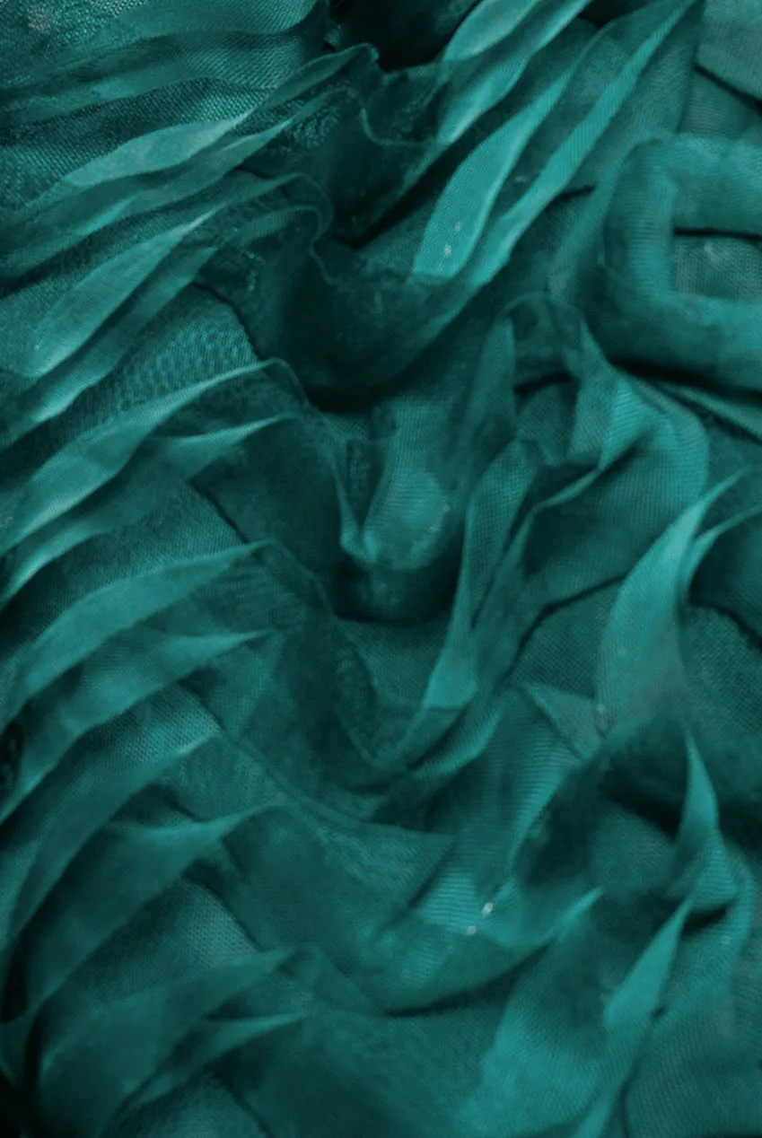 3D Textured Sleeve Scuba Corset Top - Emerald Green by Goddiva sold by Goddiva product image thumbnail 5