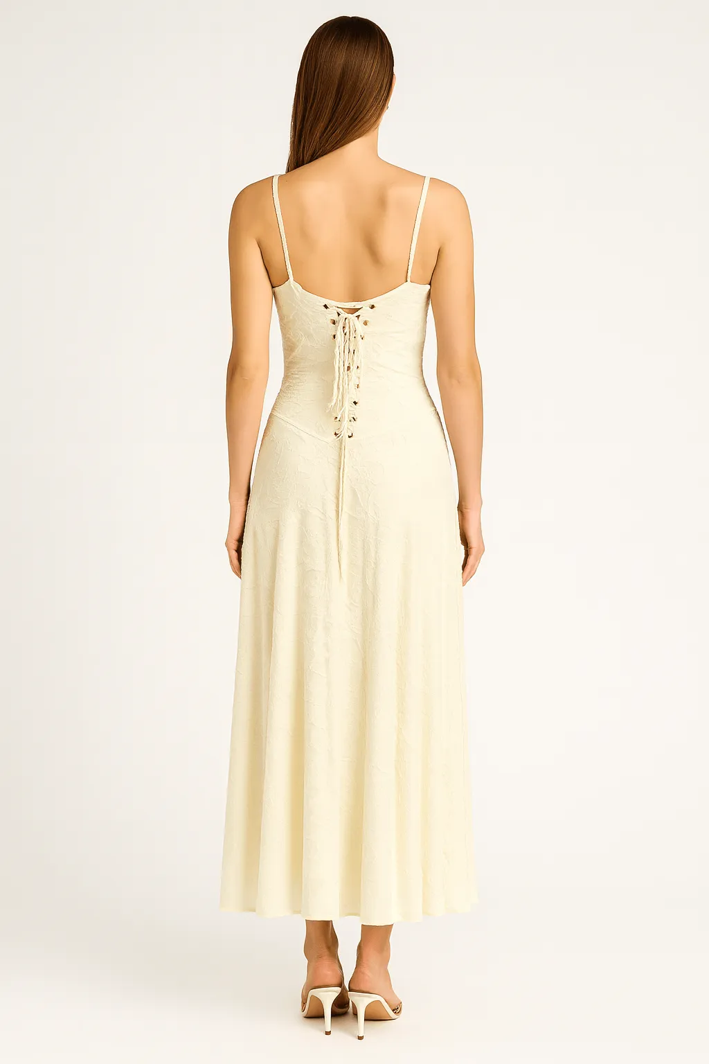 A-Line Jacquard Thin Adjustable Straps Maxi Dress by Avinci sold by Goddiva product image thumbnail 3