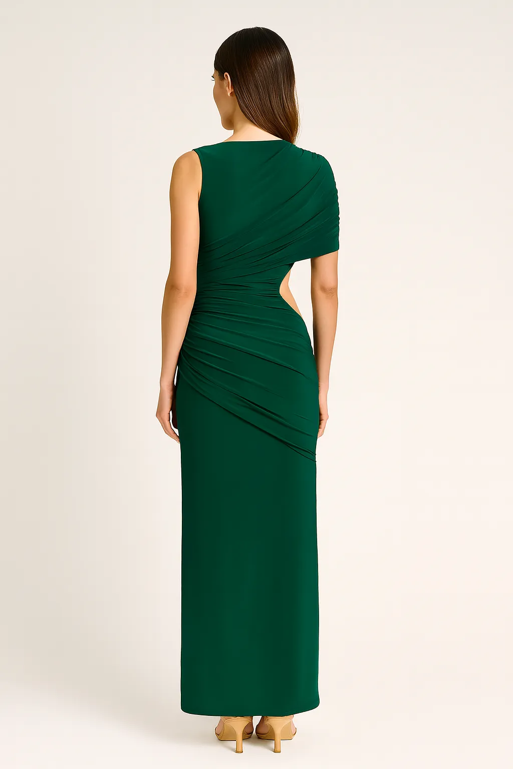 Draped Slim Fit Jersey Asymmetric Maxi Dress by Avinci sold by Goddiva product image thumbnail 3