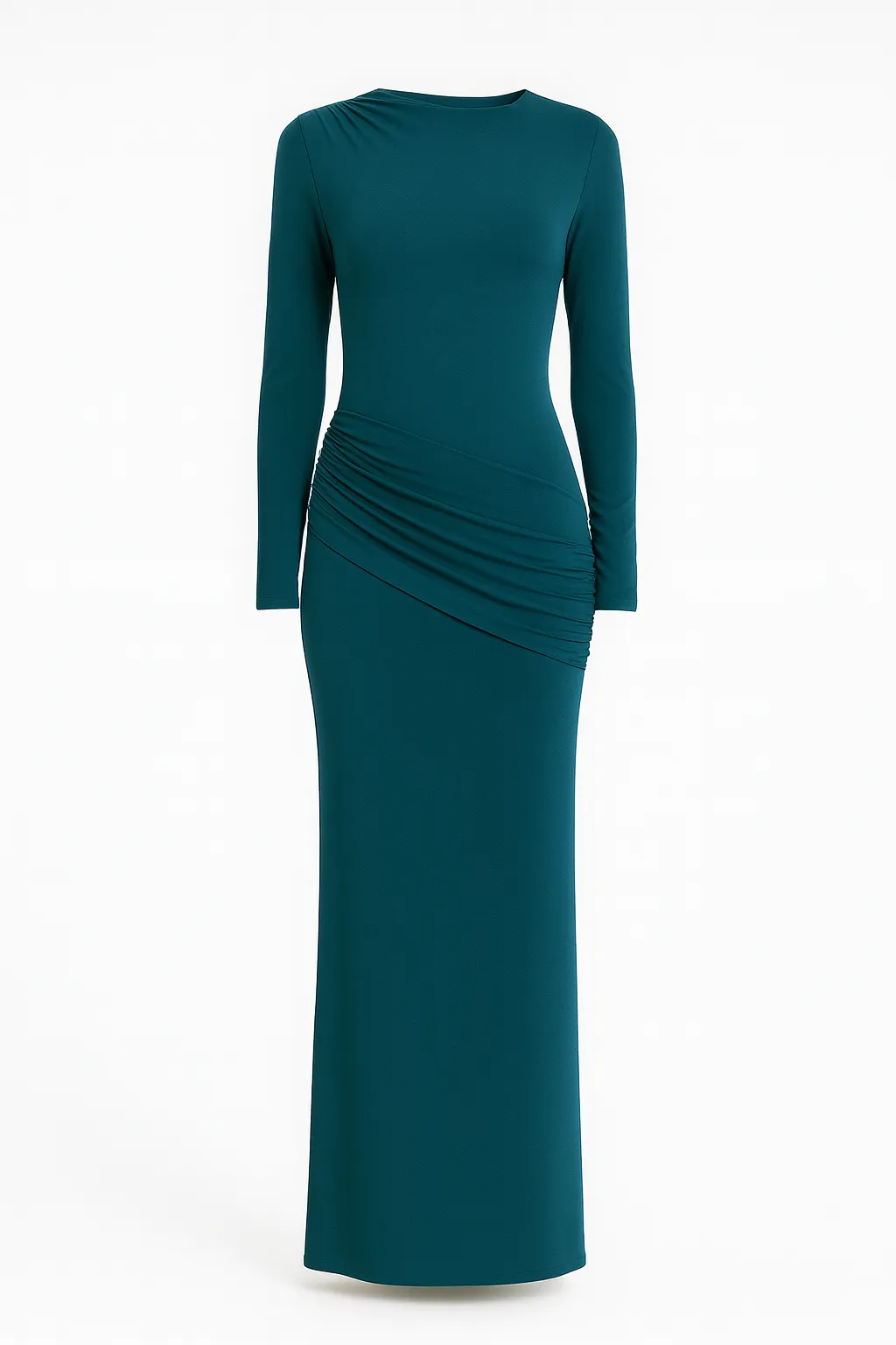 Side Ruching Bodycon Full-Sleeve Jersey Evening Gown by Avinci sold by Goddiva product image thumbnail 4