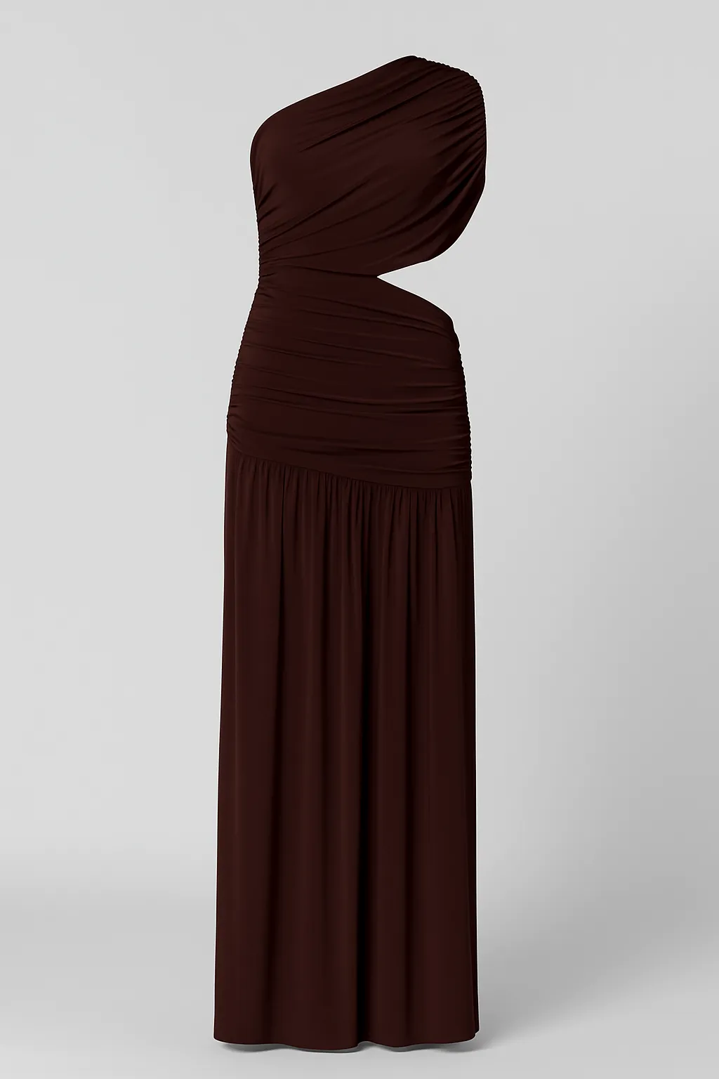One Shoulder Draping Detailed Side Cut Out Maxi Dress by Avinci sold by Goddiva product image thumbnail 3