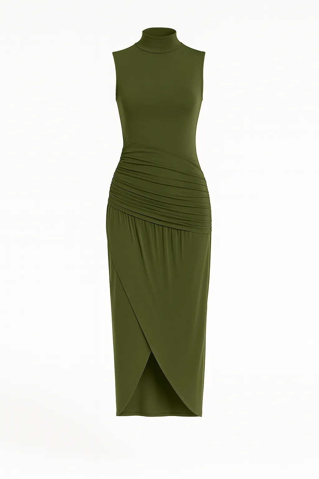 Ruched Slim Fit Jersey Sleeveless Midi Dress by Avinci sold by Goddiva product image thumbnail 2
