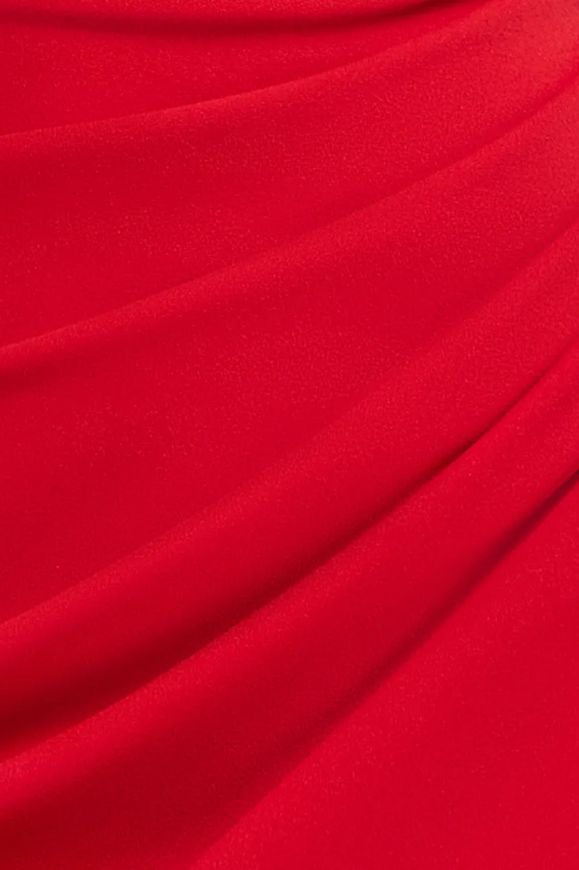 Off The Shoulder Chiffon Wing Scuba Crepe Midi Dress - Red by Goddiva sold by Goddiva product image thumbnail 4