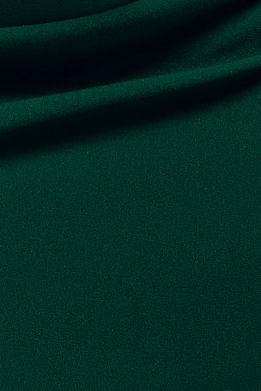 Chiffon Cuffed Balloon Sleeve Scuba Maxi Dress - Emerald Green by Goddiva sold by Goddiva product image thumbnail 4