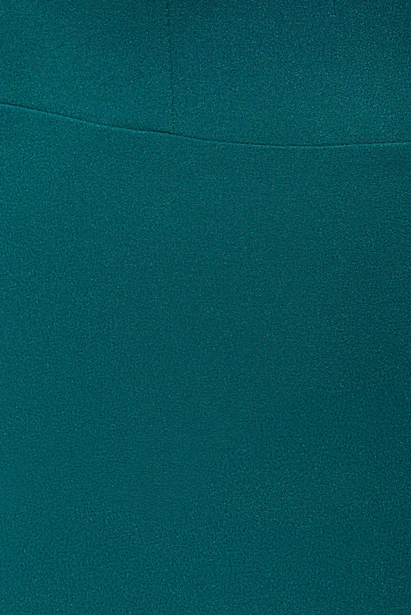 Plunging Neck Pleated Sleeves Scuba Maxi Dress - Emerald Green by Goddiva sold by Goddiva product image thumbnail 4