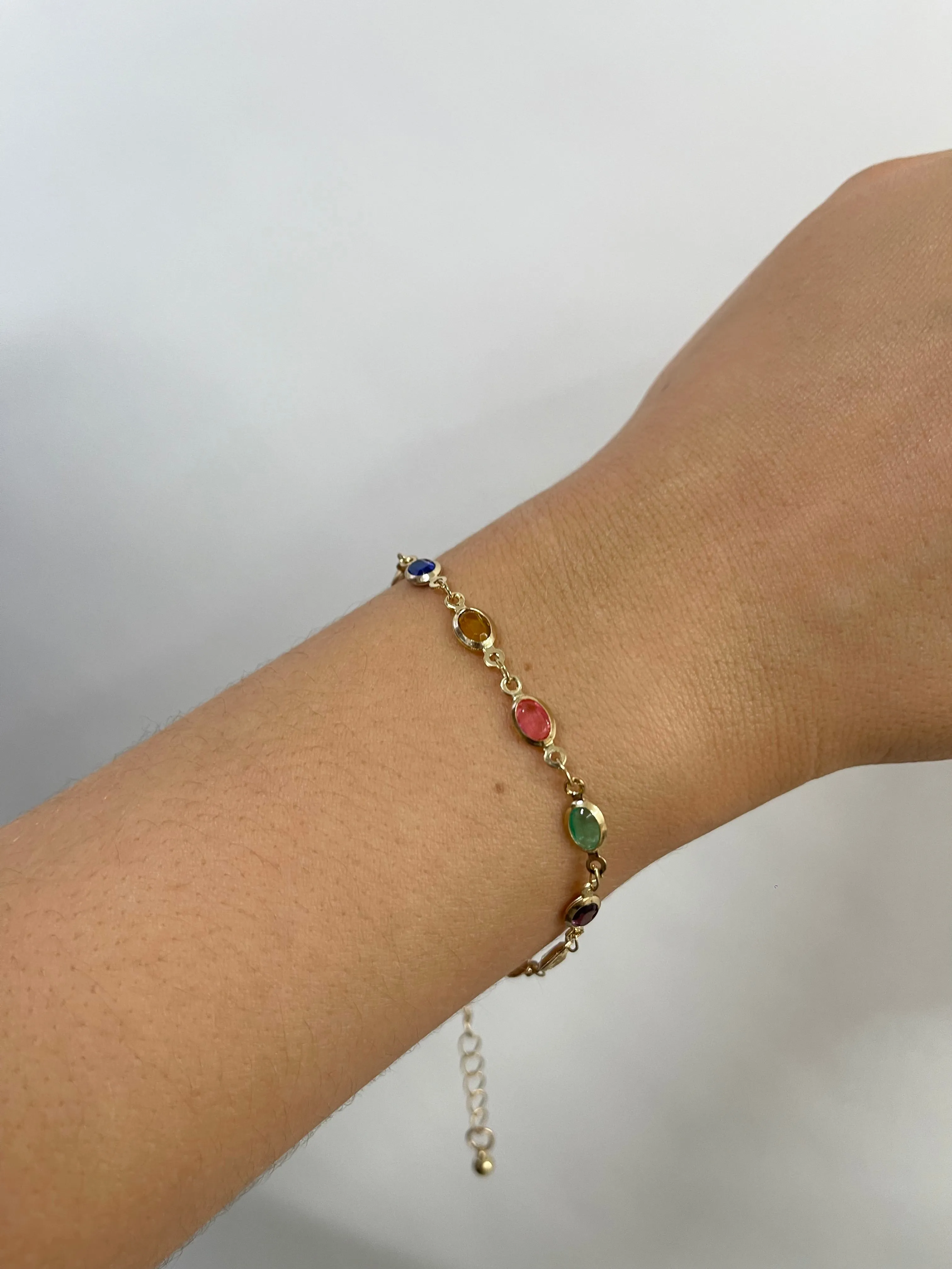 Multicolour Oval Chain Bracelet by SVNX sold by Goddiva product image thumbnail 3