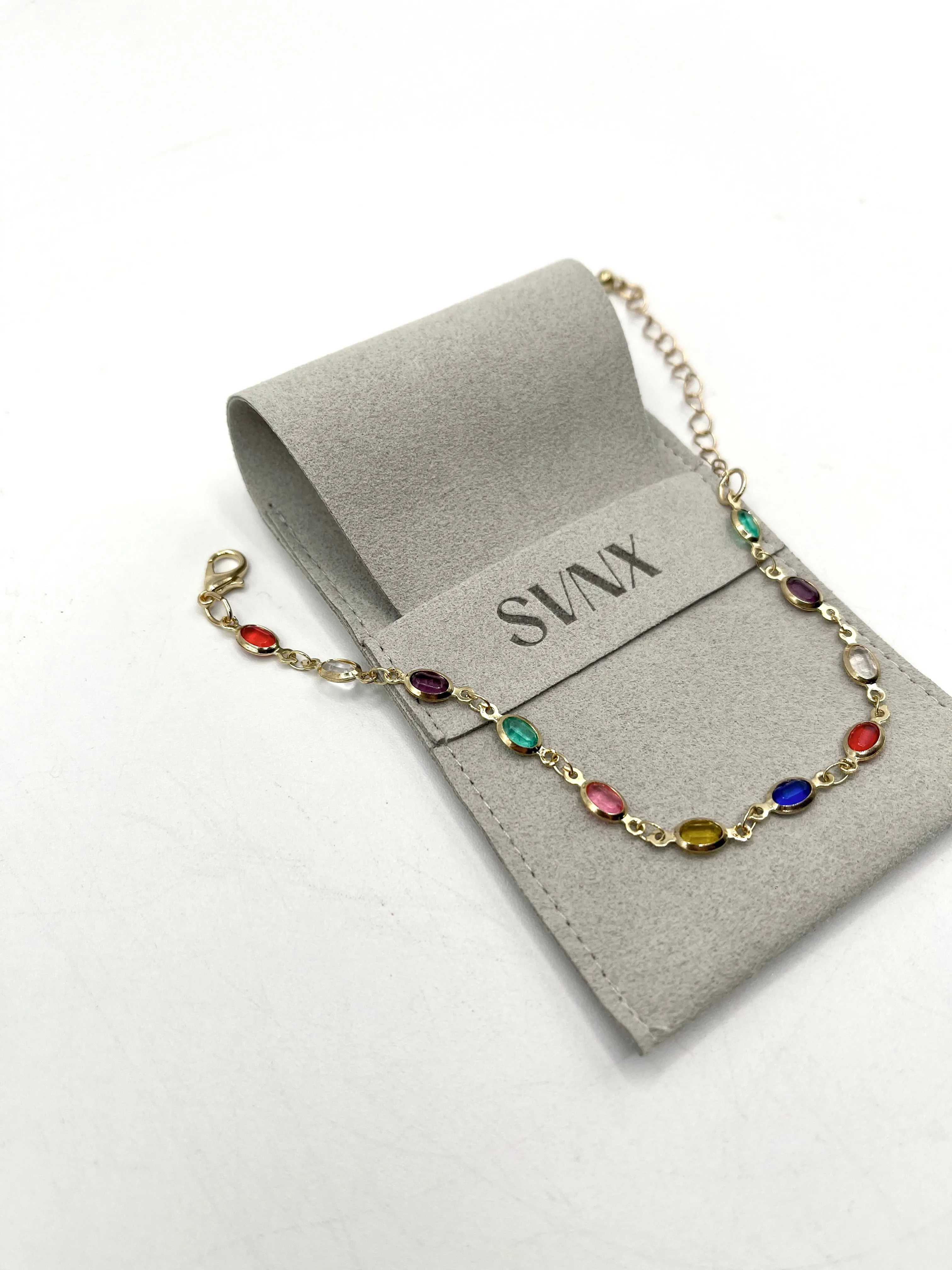 Multicolour Oval Chain Bracelet by SVNX sold by Goddiva product image thumbnail 4