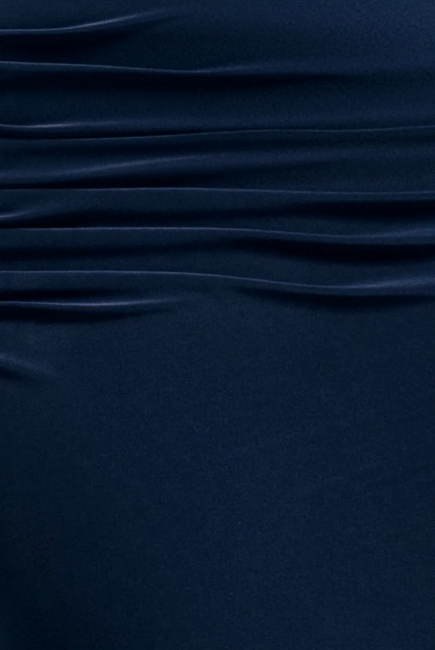Bat Wing Elasticated Side Gather Maxi Dress - Navy Blue by Goddiva sold by Goddiva product image thumbnail 4