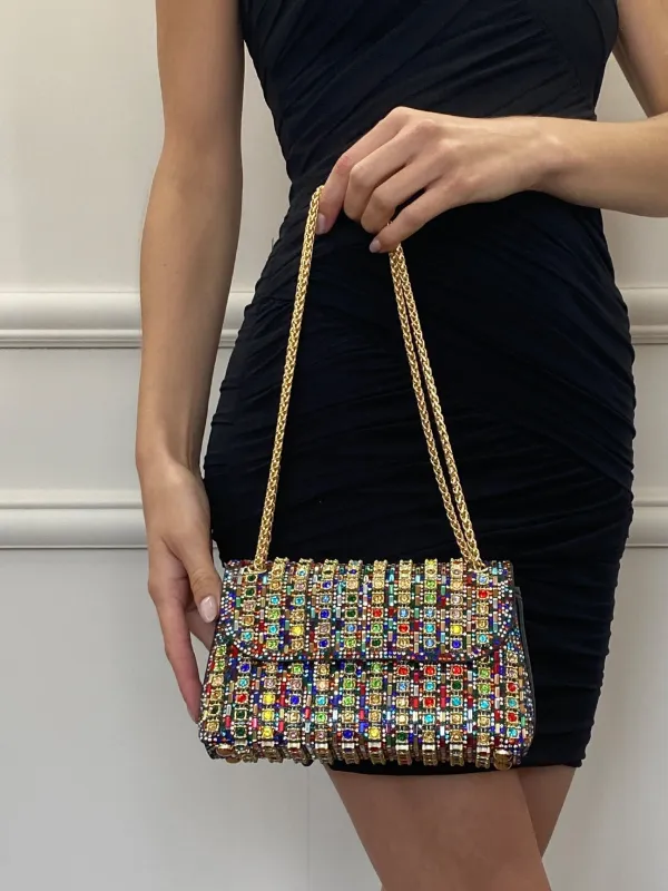 Multicolour Embellished Shoulder Bag by SVNX sold by Goddiva