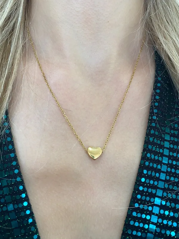 Small Heart Necklace In Gold by SVNX sold by Goddiva
