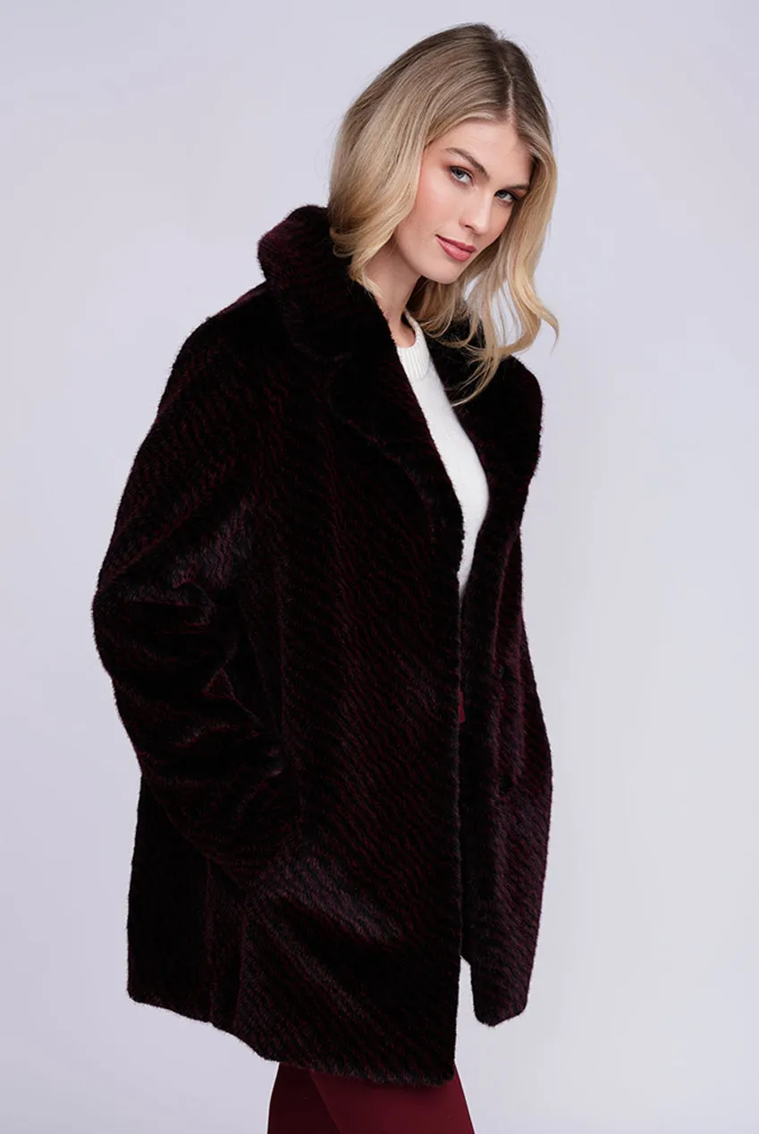 Donatella Coat - Burgundy by Pia Rossini sold by Goddiva product image thumbnail 3