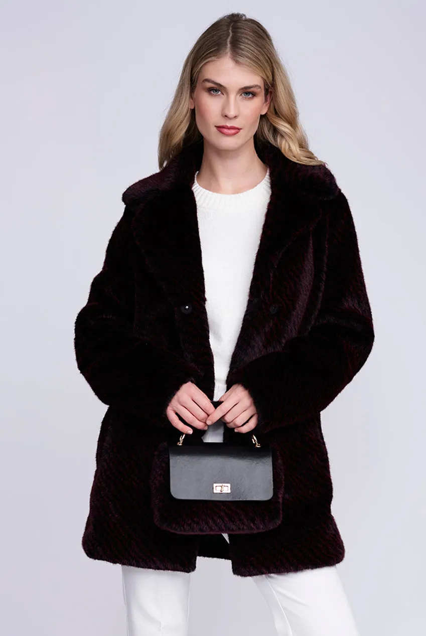 Donatella Coat - Burgundy by Pia Rossini sold by Goddiva