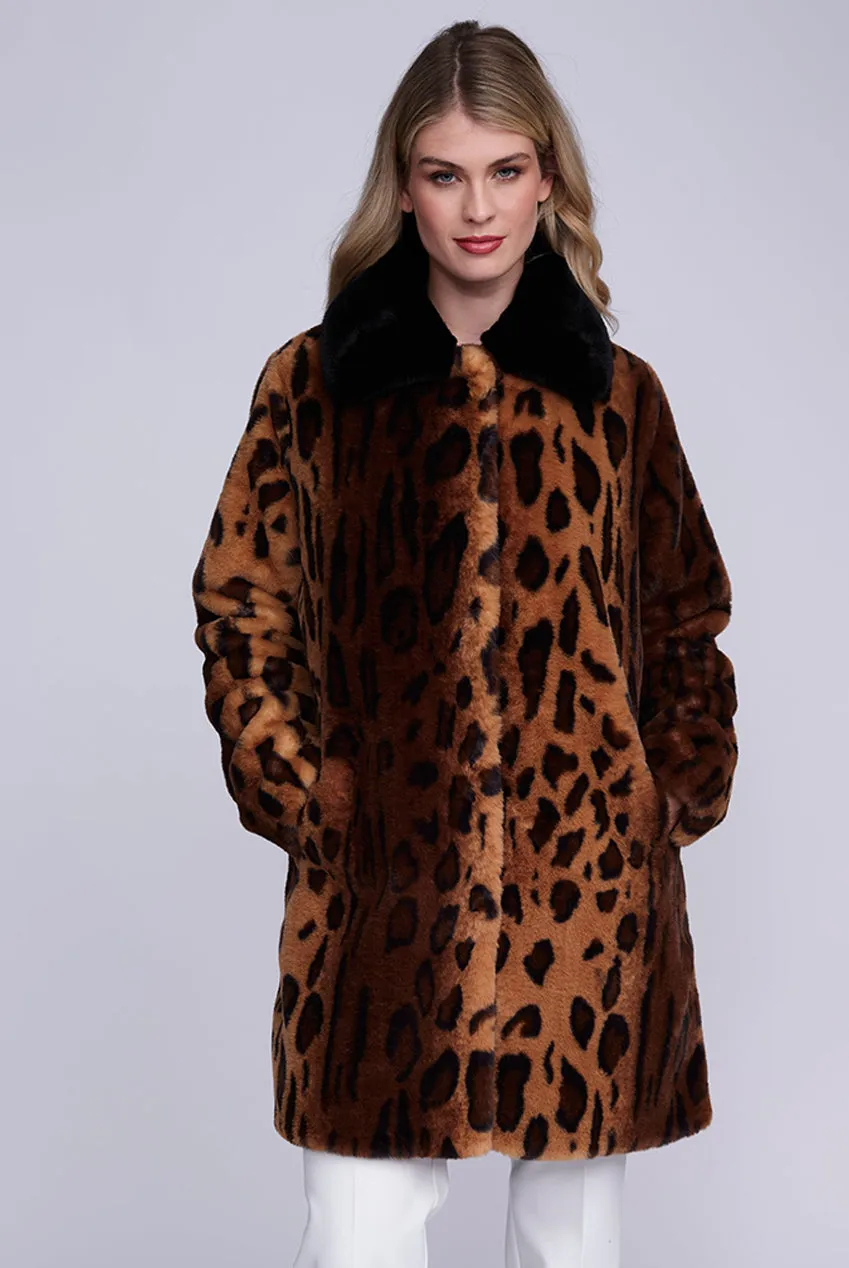 Gigi Coat- Leopard by Pia Rossini sold by Goddiva product image thumbnail 4