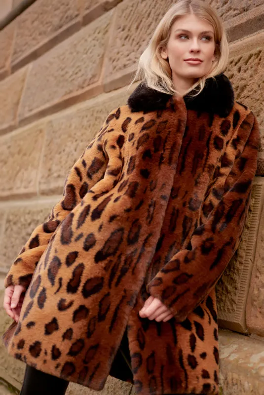 Gigi Coat-  Leopard by Pia Rossini sold by Goddiva
