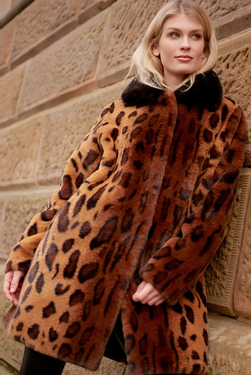 Gigi Coat- Leopard by Pia Rossini sold by Goddiva