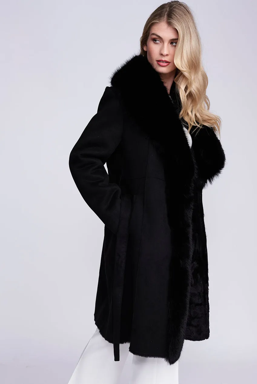 Isabella Coat - Black by Pia Rossini sold by Goddiva product image thumbnail 2