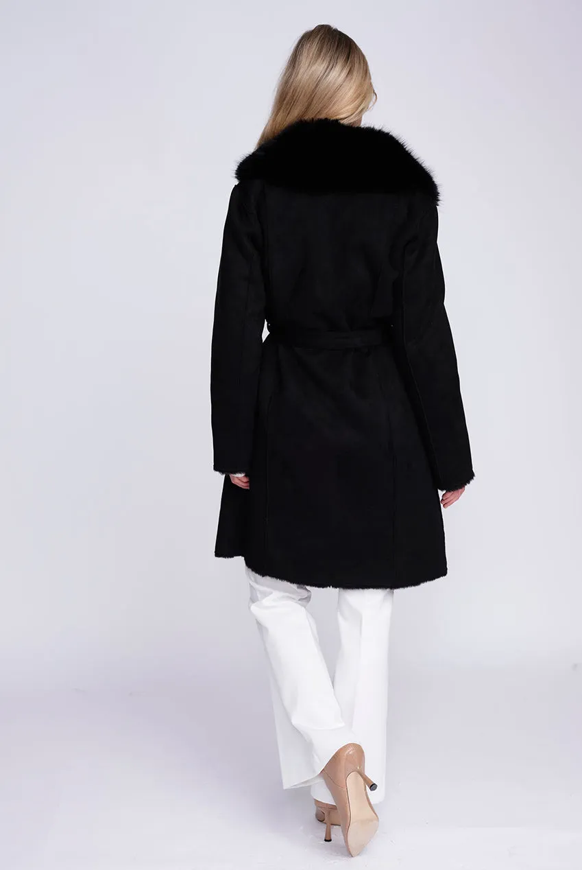 Isabella Coat - Black by Pia Rossini sold by Goddiva product image thumbnail 3
