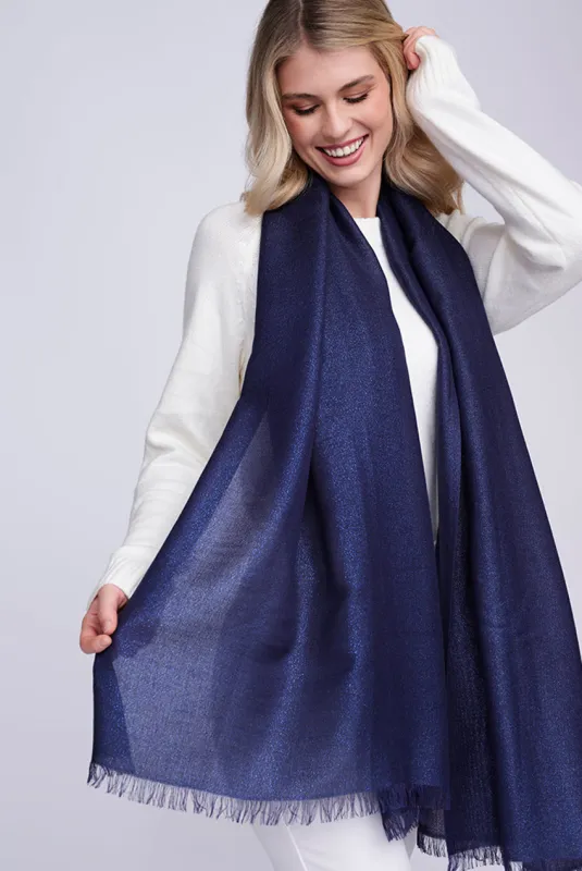 Hallie Scarf - Navy by Pia Rossini sold by Goddiva