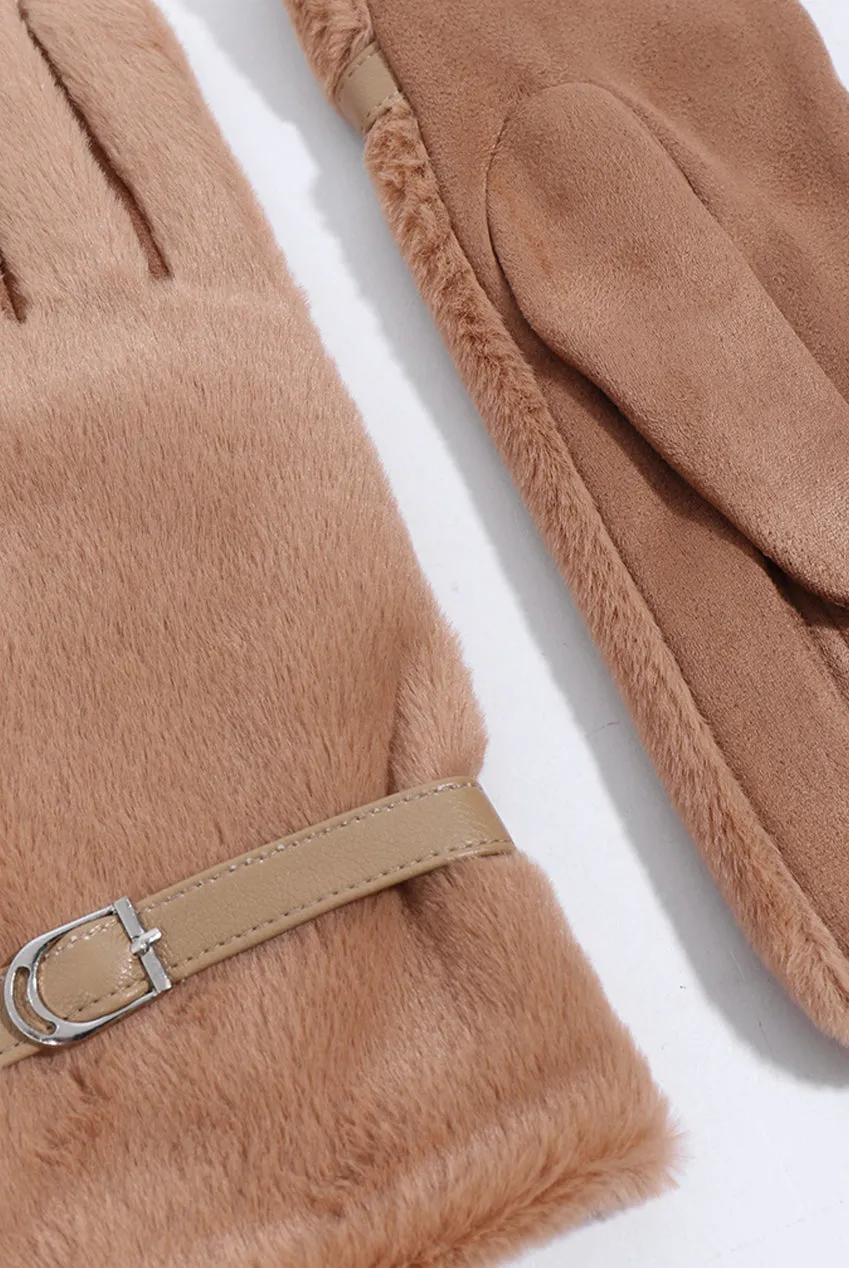 Evie Glove - Camel by Pia Rossini sold by Goddiva product image thumbnail 2