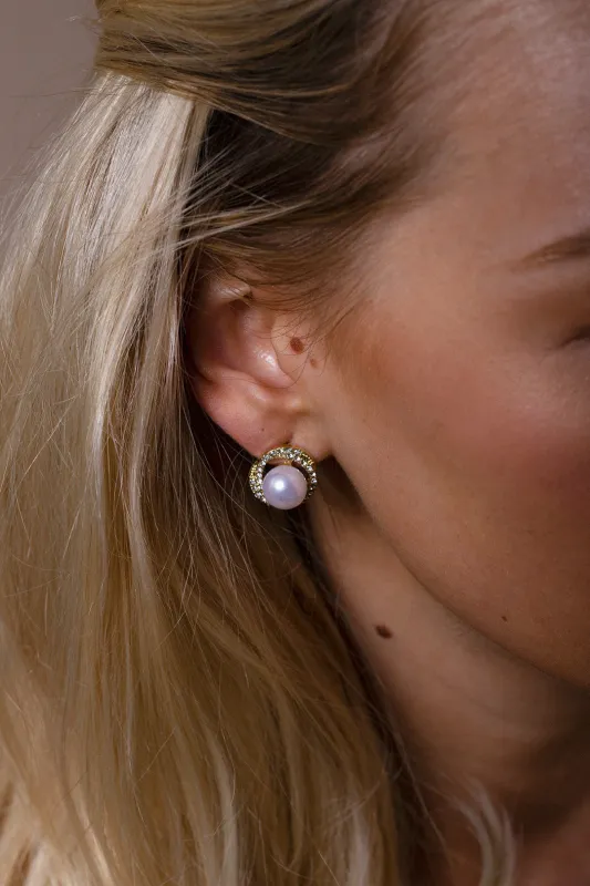 Pearl Diamante Stud Earrings - Gift Boxed by SVNX sold by Goddiva