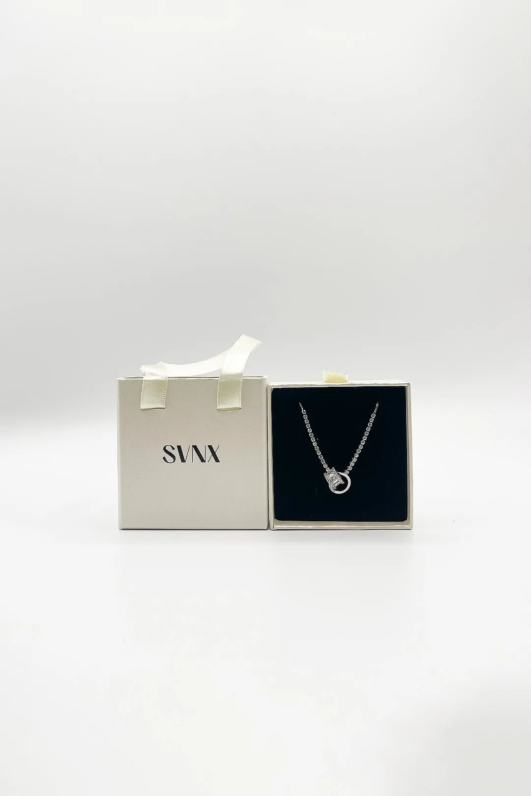 Double Ring Diamante Bracelet In Silver - Gift Boxed by SVNX sold by Goddiva product image thumbnail 4