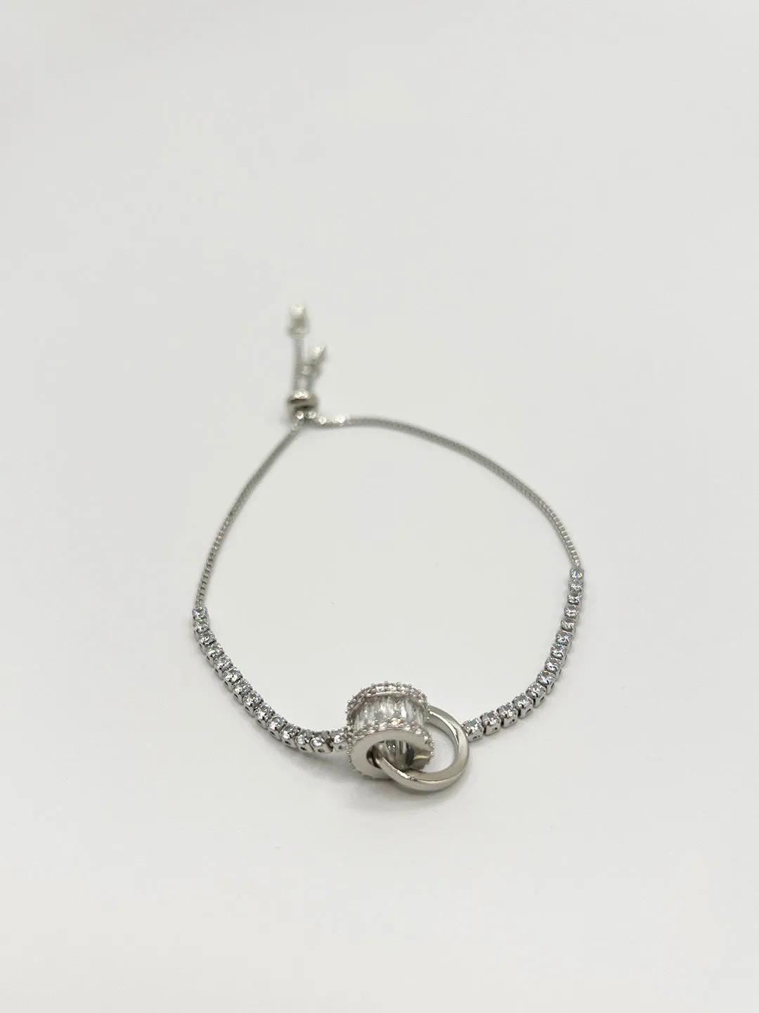 Double Ring Diamante Bracelet In Silver - Gift Boxed by SVNX sold by Goddiva product image thumbnail 5